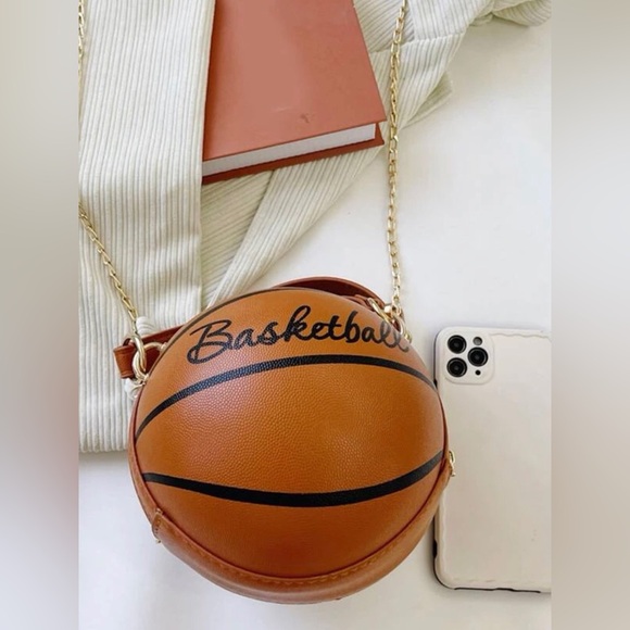New Vegan Leather Mini Basketball Purse ~ Clutch Crossbody Basketball Bag - Picture 3 of 16